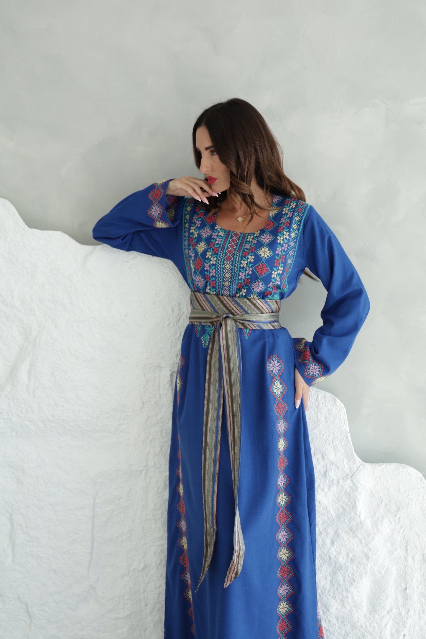 Blue Hand Embroidered Thobe