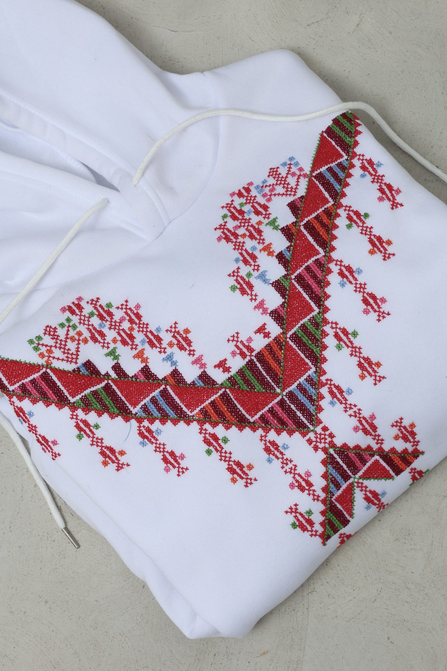 White Hand Embroidered Hoodie1