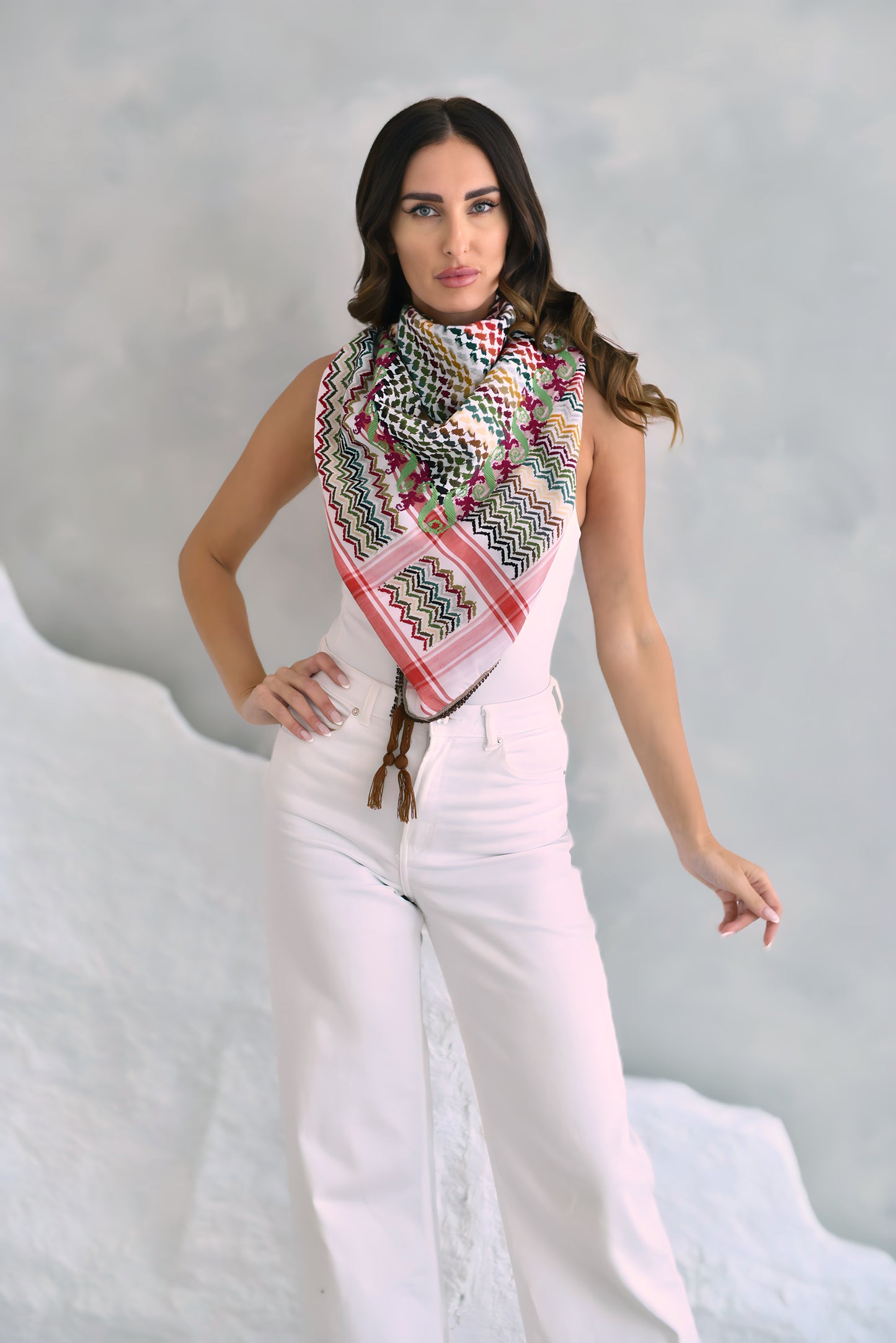 Colorful Hand Embroidered Kuffiya Design2