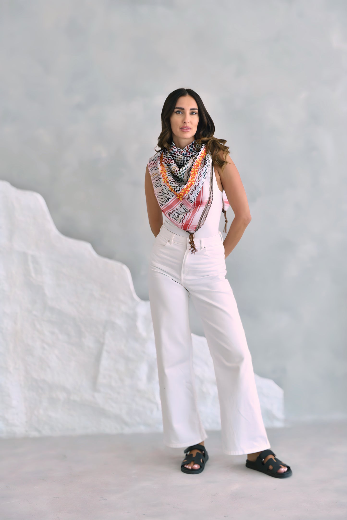 Colorful Hand Embroidered Kuffiya Design4