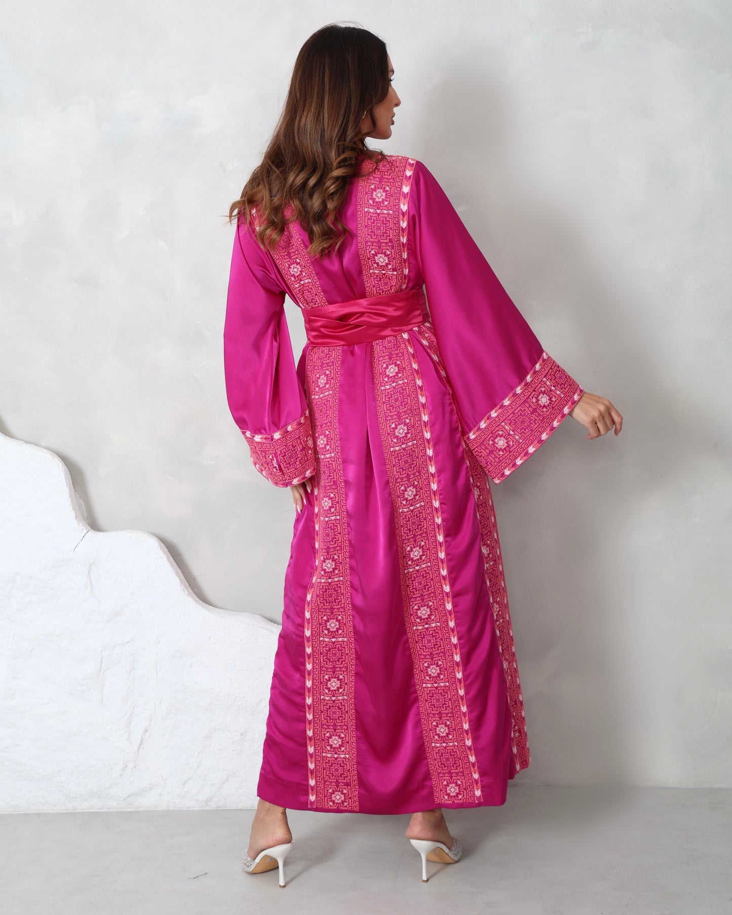 Pink Hand Embroidered Thobe