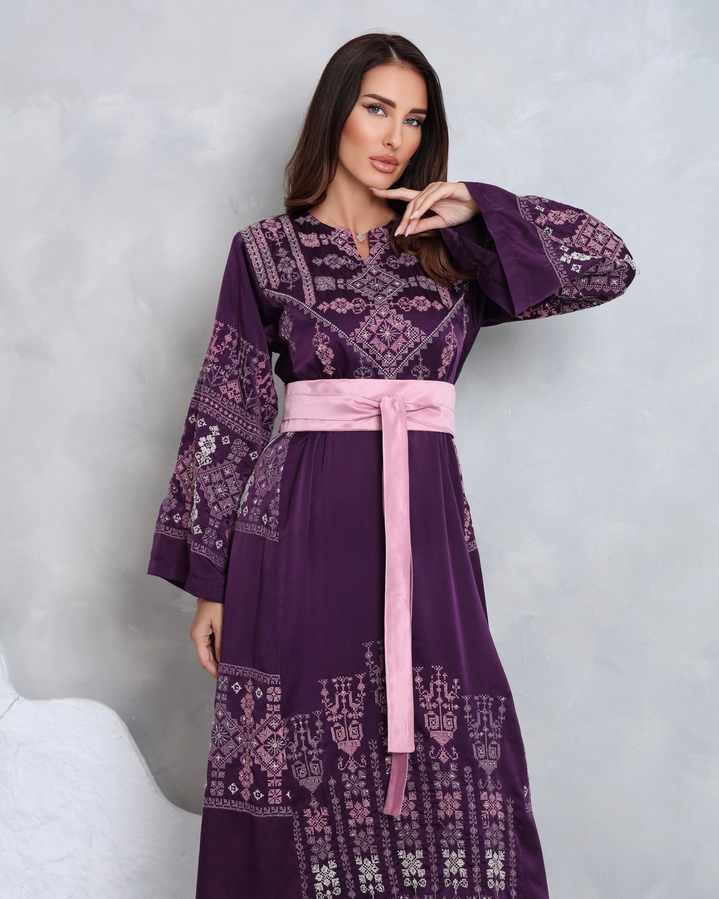 Pre-Order Dark Purple Hand Embroidered Thobe