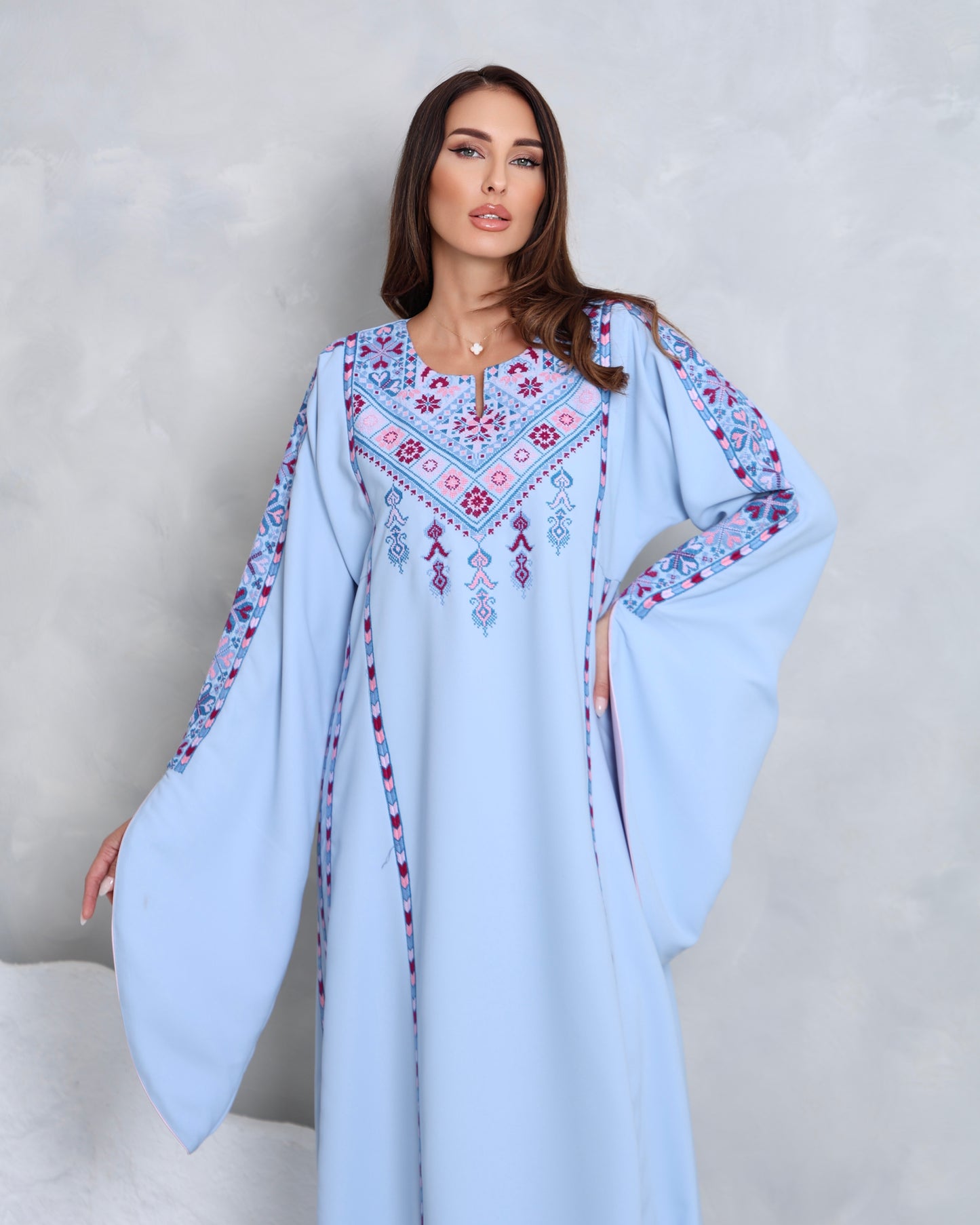 Baby Blue Hand Embroidered Thobe