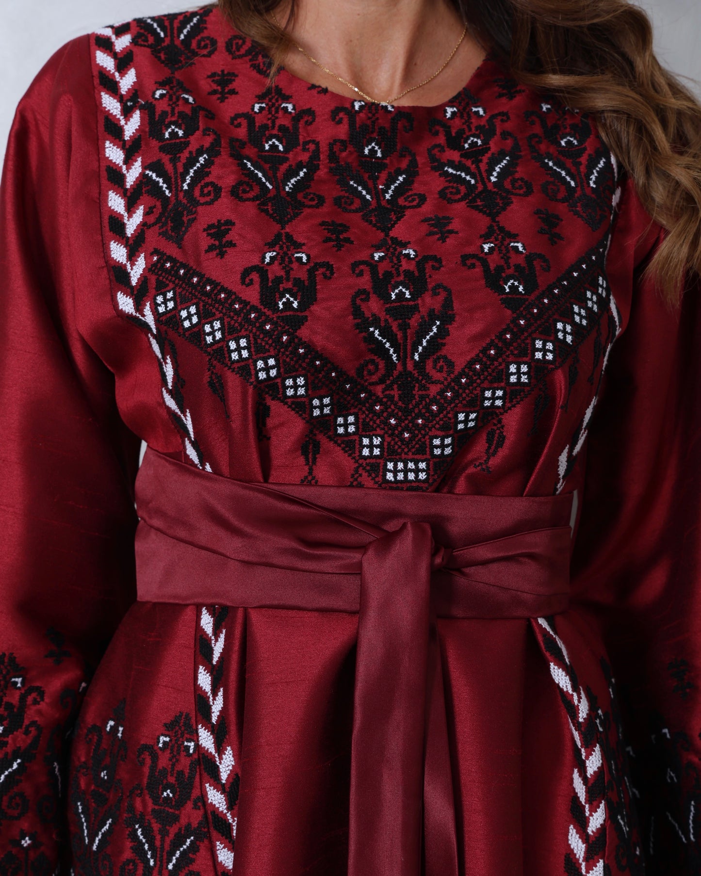 Pre-Order Red & Black Hand Embroidered Thobe