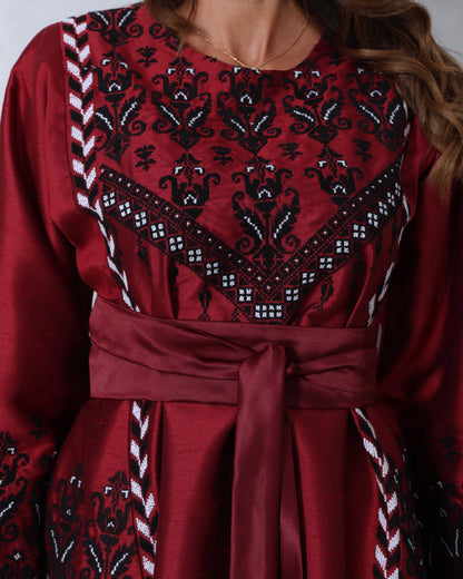 Pre-Order Red & Black Hand Embroidered Thobe