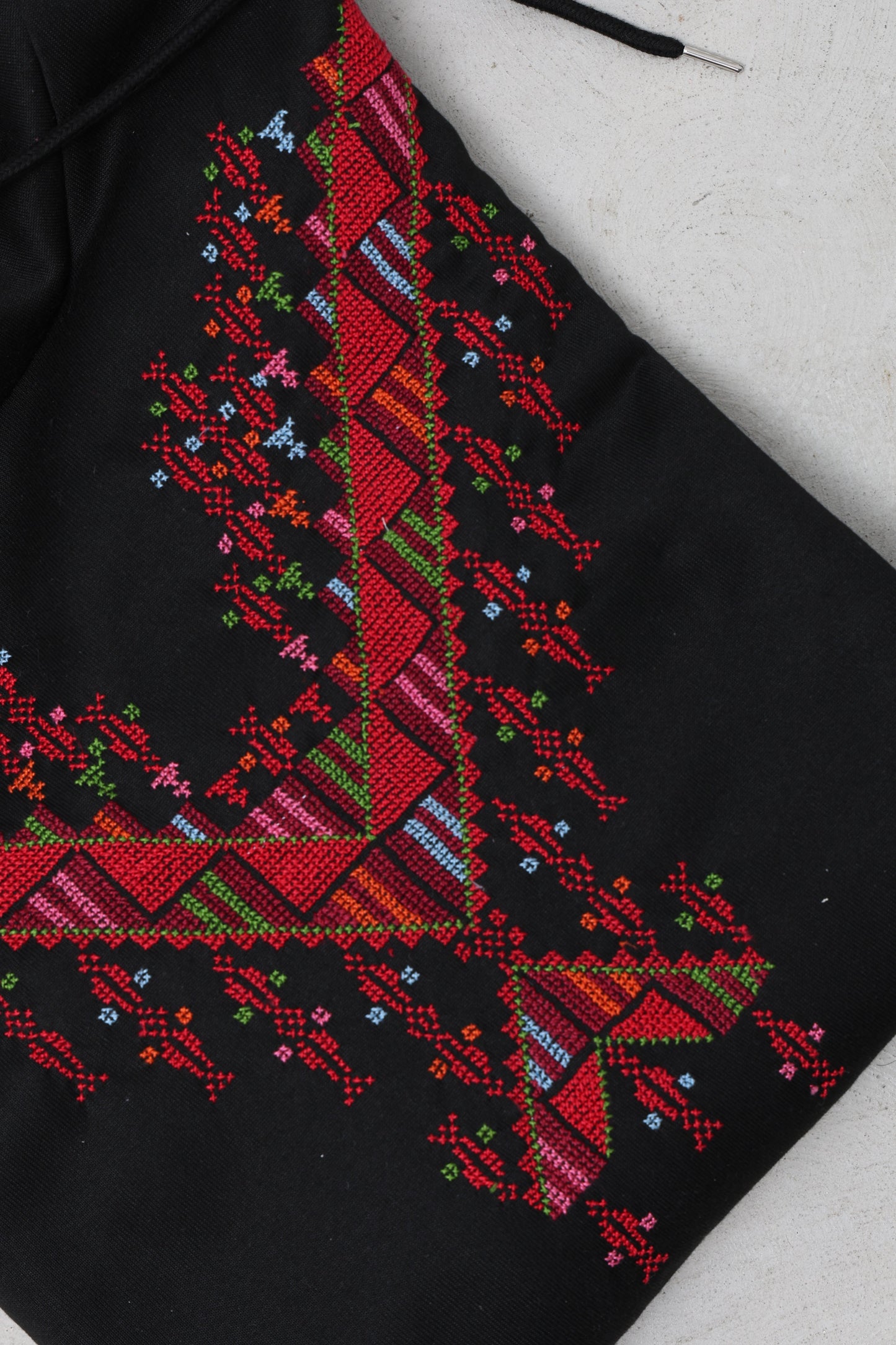 Black Hand Embroidered Hoodie2