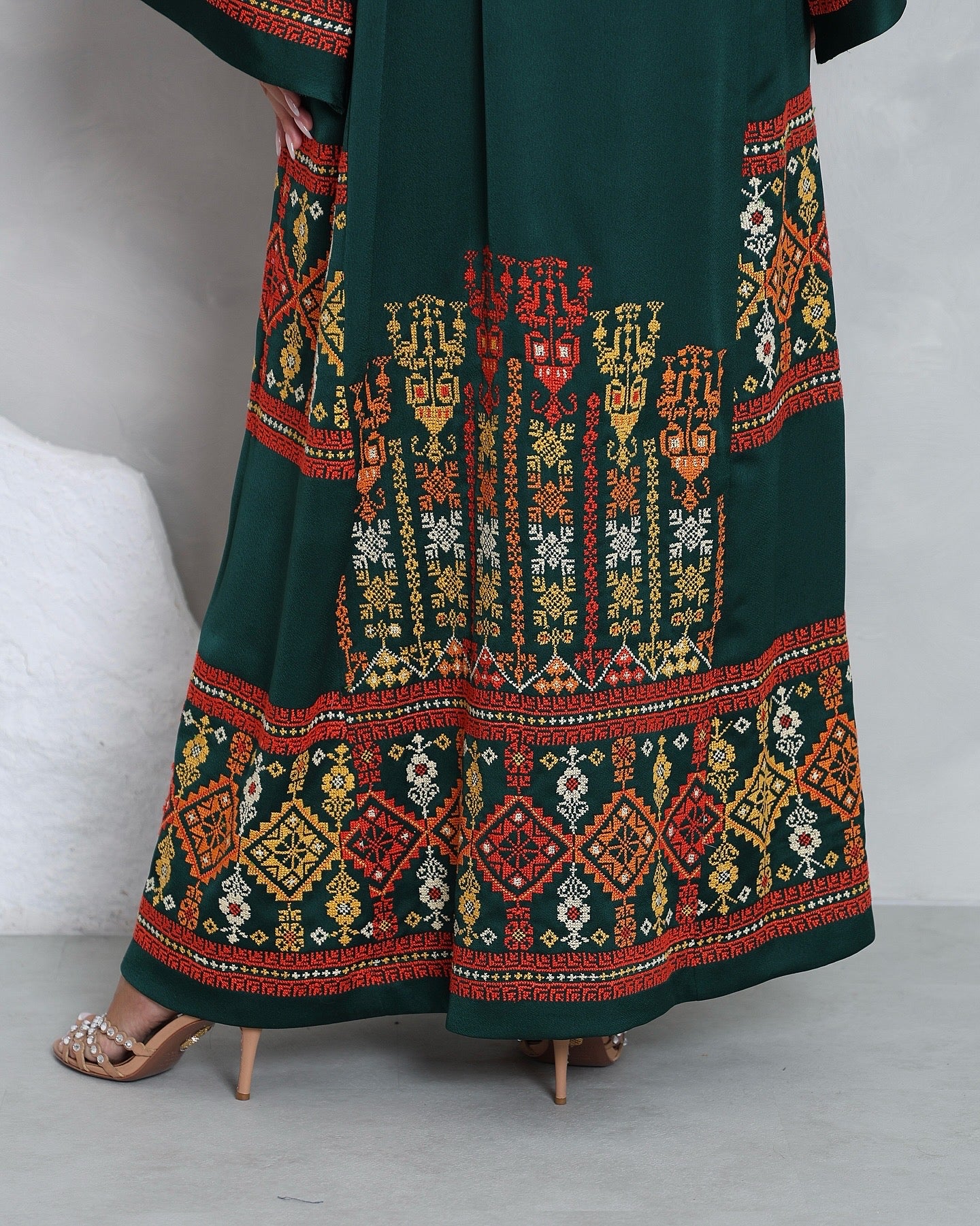 Pre-Order Dark Green Hand Embroidered Thobe