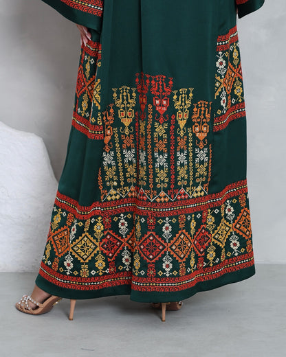 Pre-Order Dark Green Hand Embroidered Thobe
