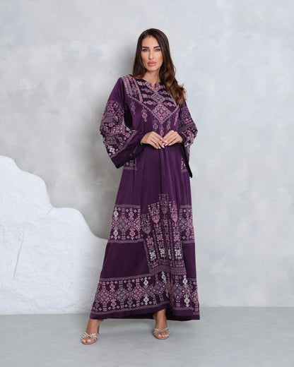 Pre-Order Dark Purple Hand Embroidered Thobe