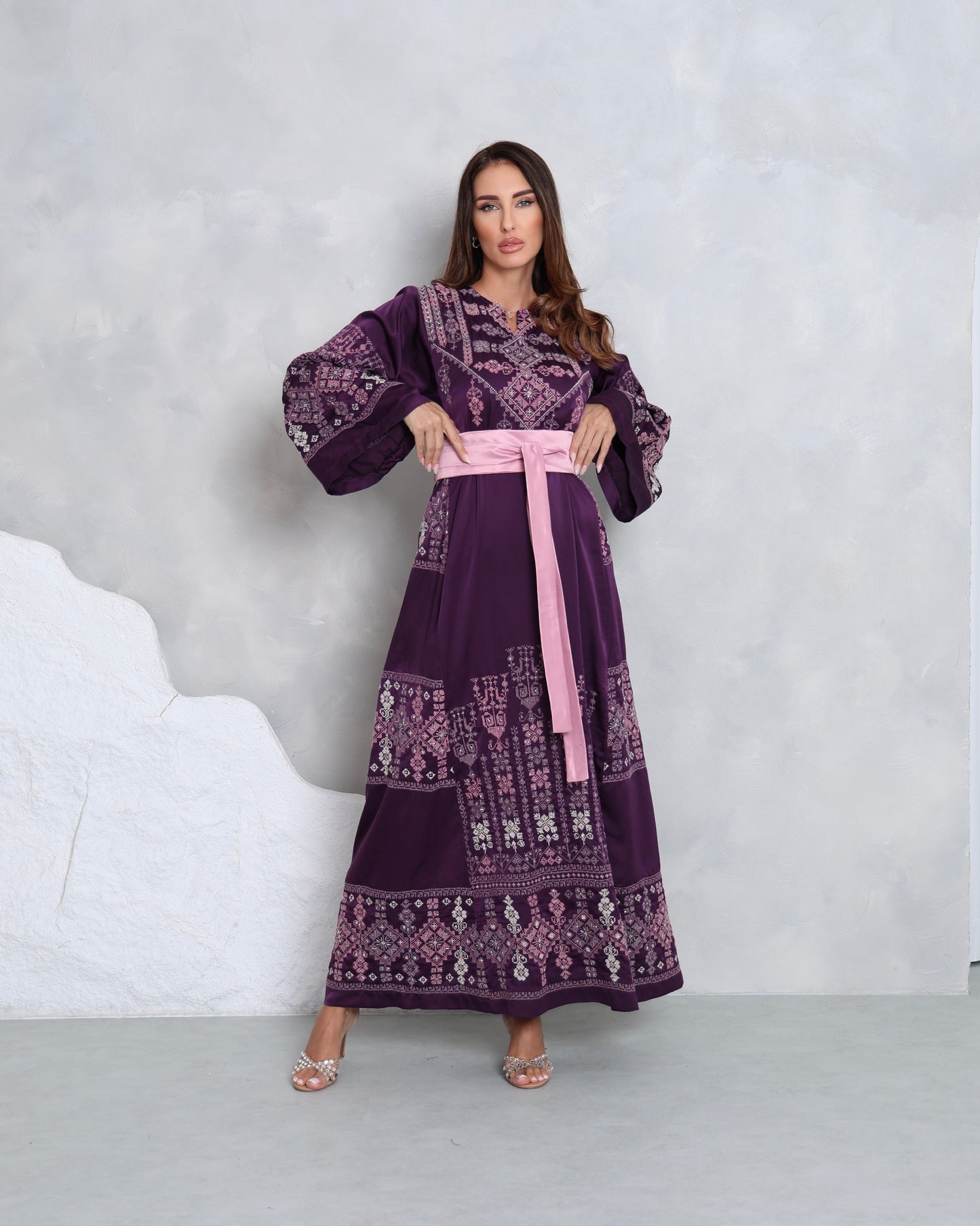 Pre-Order Dark Purple Hand Embroidered Thobe