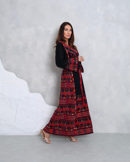 Pre-Order Black & Red Hand Embroidered Thobe