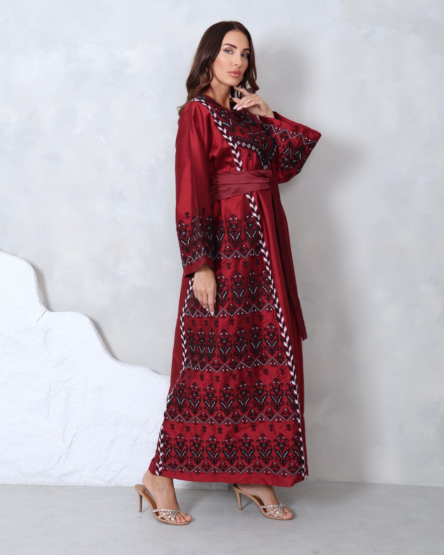 Pre-Order Red & Black Hand Embroidered Thobe