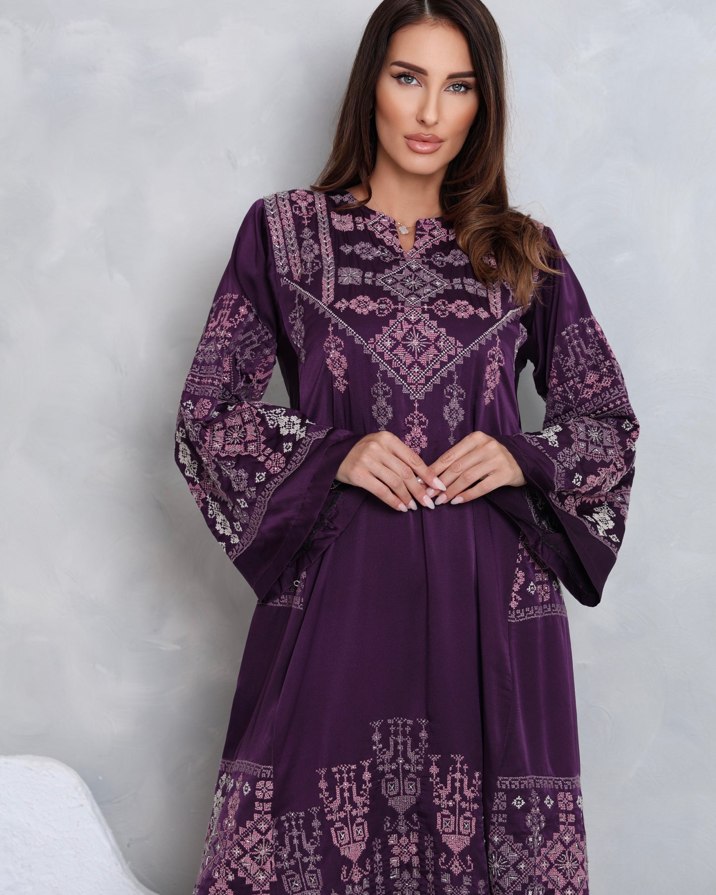 Pre-Order Dark Purple Hand Embroidered Thobe