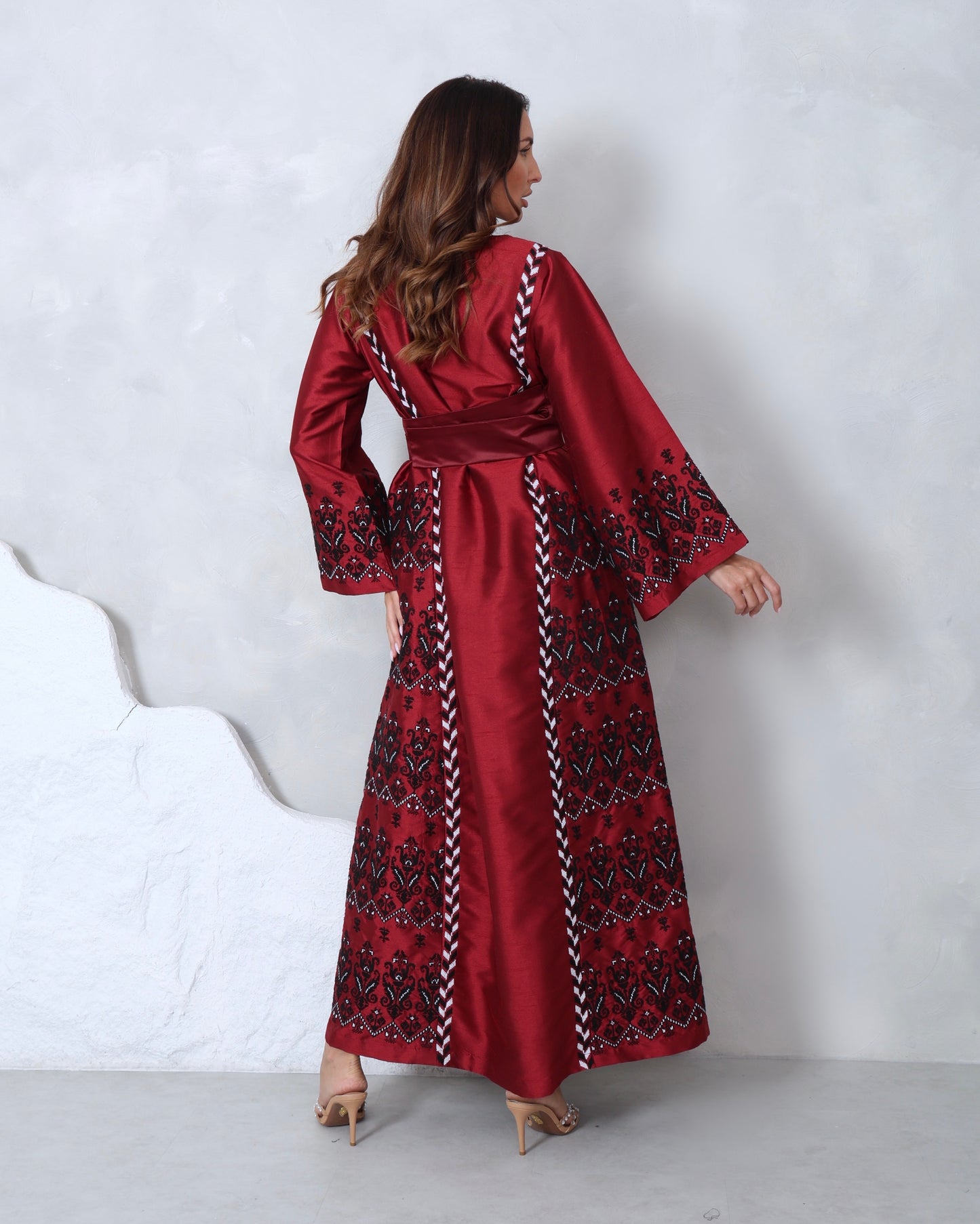 Pre-Order Red & Black Hand Embroidered Thobe