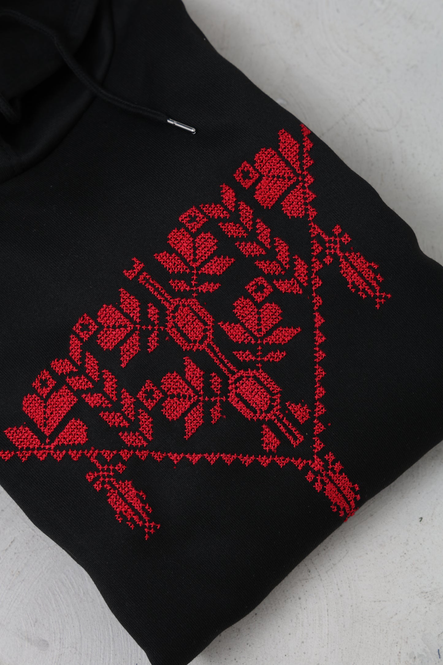 Black Hand Embroidered Hoodie1