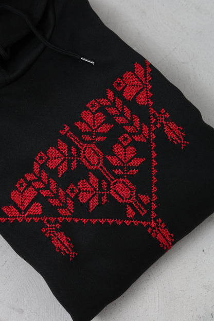 Black Hand Embroidered Hoodie1