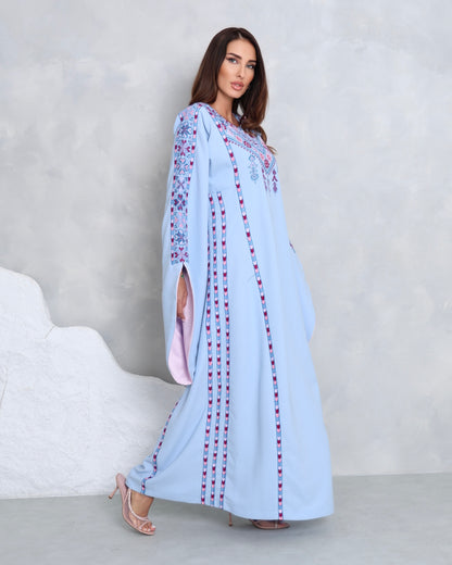 Baby Blue Hand Embroidered Thobe