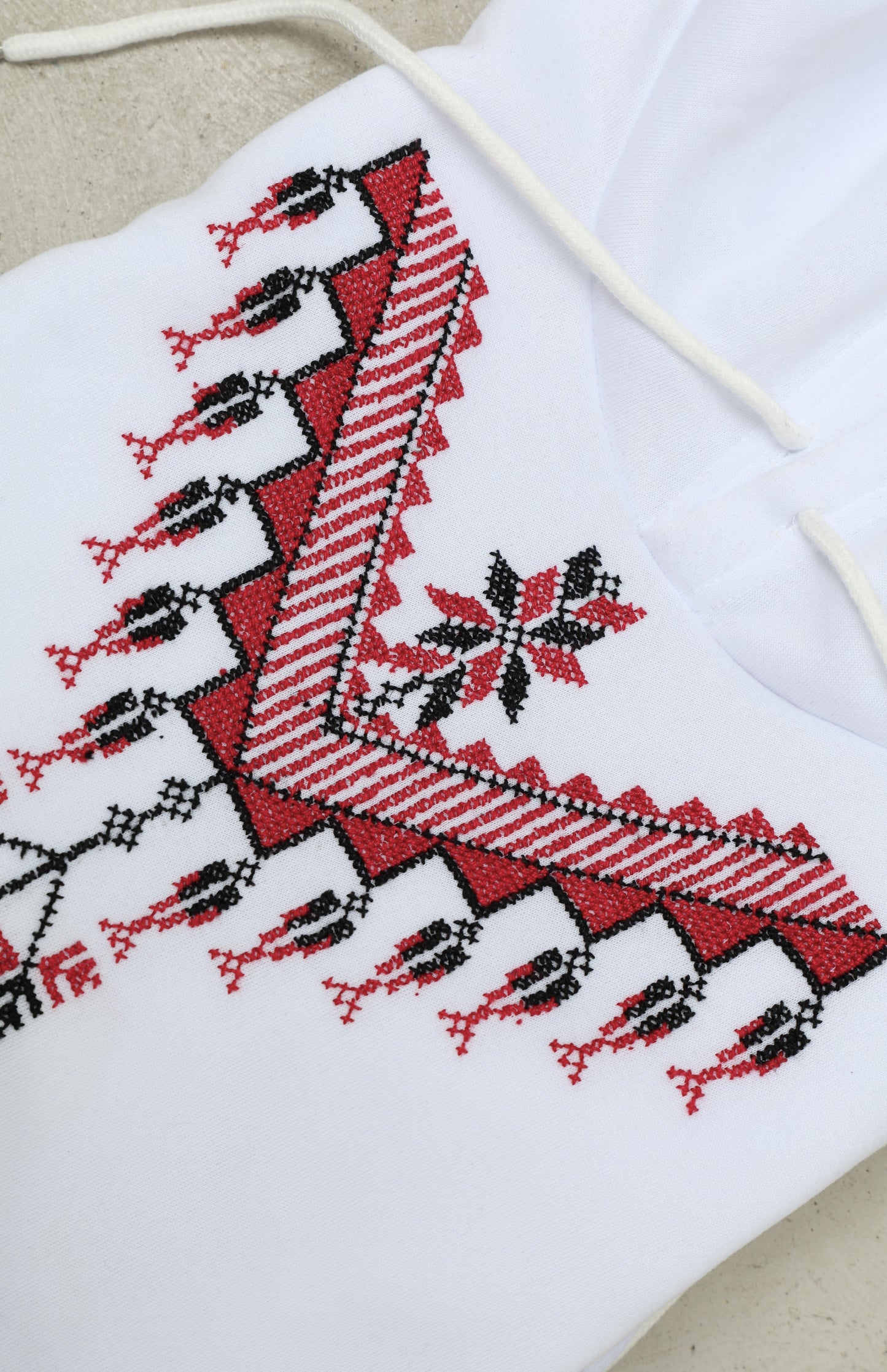 White Hand Embroidered Hoodie2