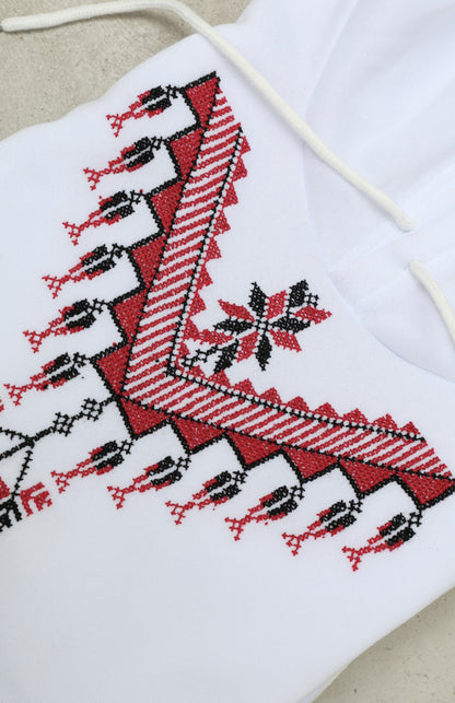 White Hand Embroidered Hoodie2