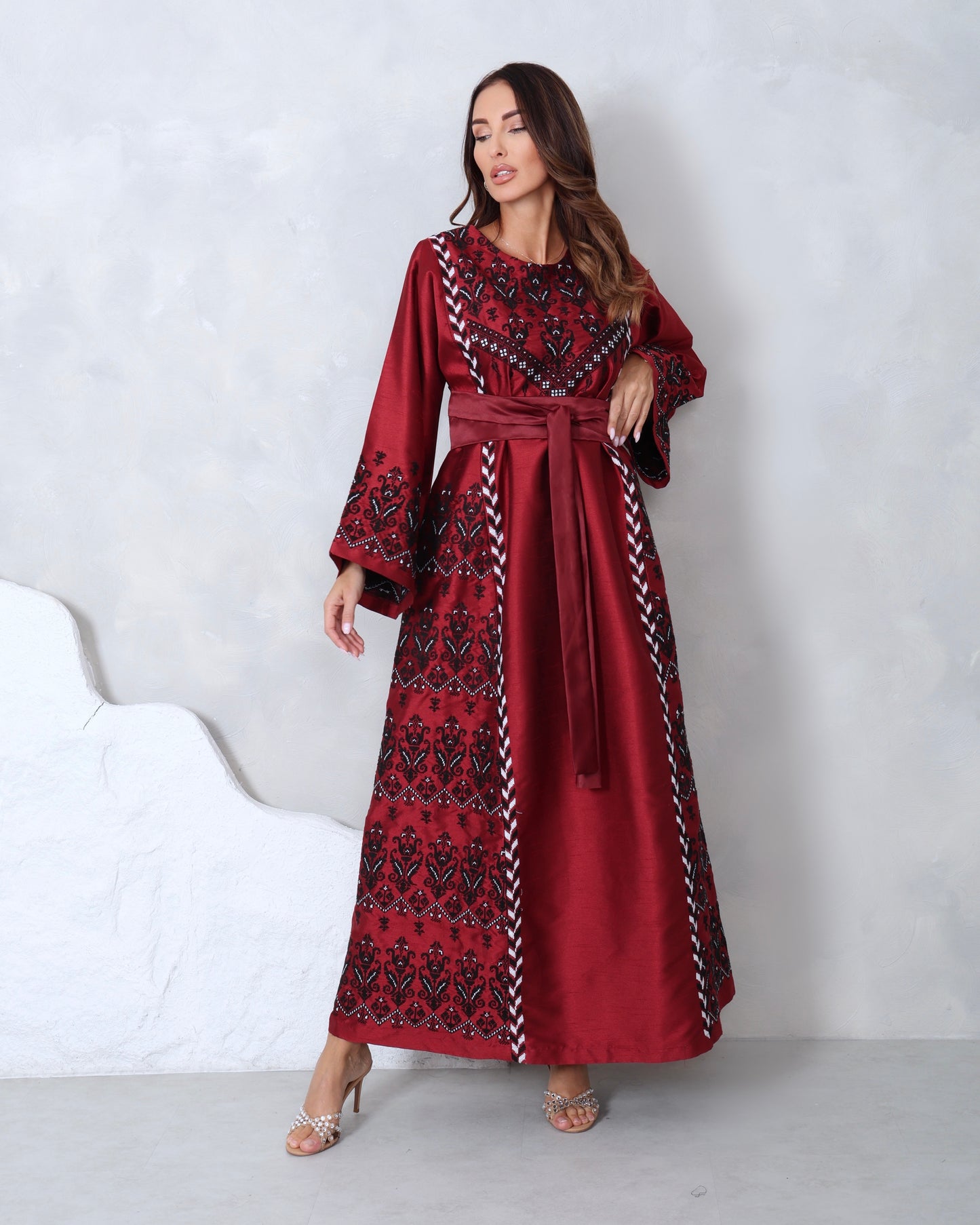 Pre-Order Red & Black Hand Embroidered Thobe