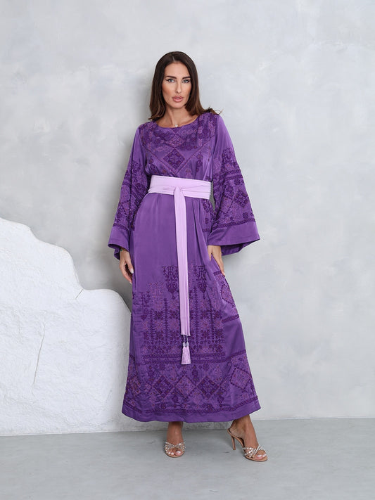 Purple Hand Embroidered Thobe