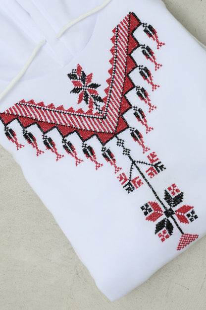 White Hand Embroidered Hoodie2