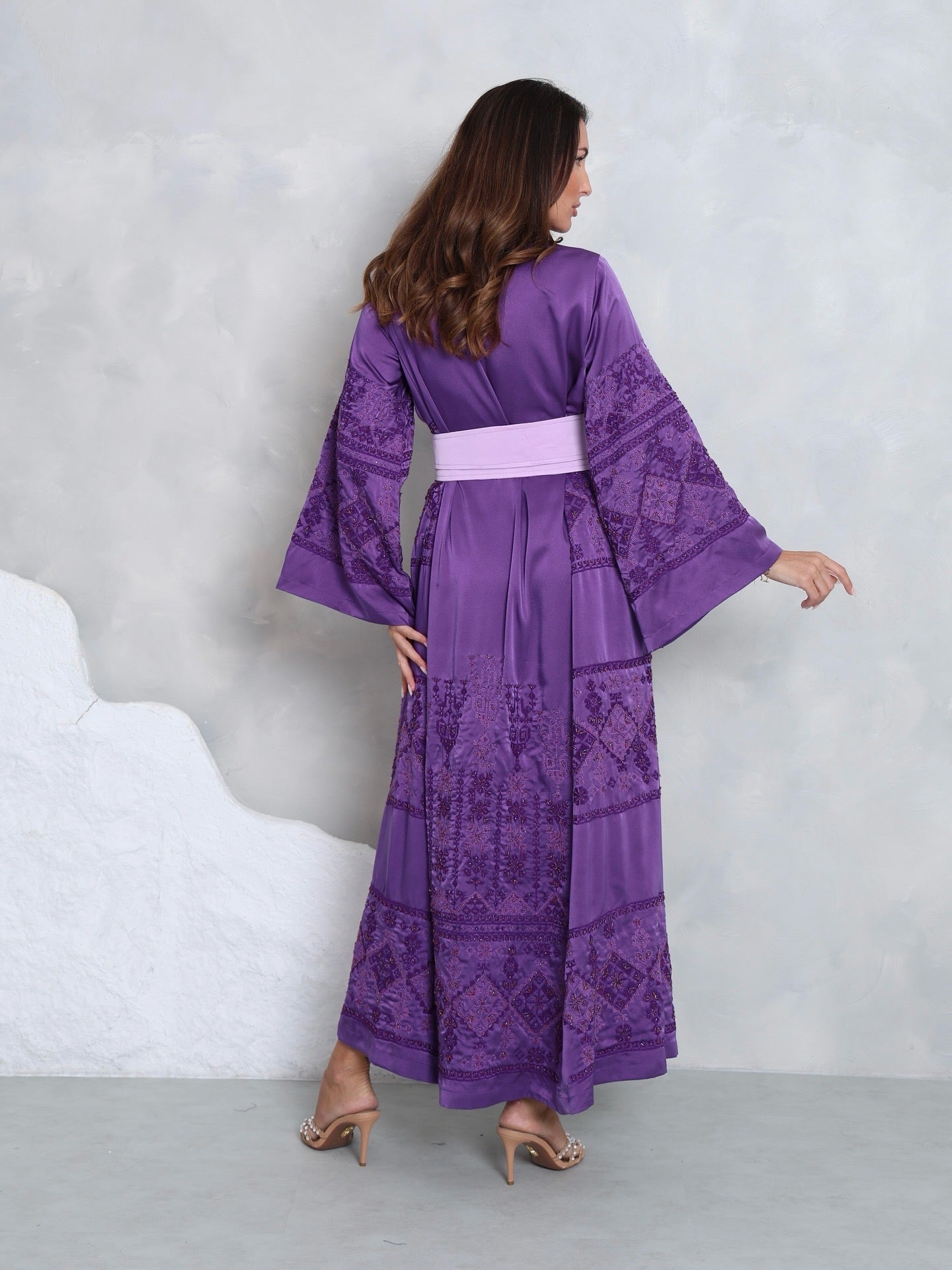 Purple Hand Embroidered Thobe