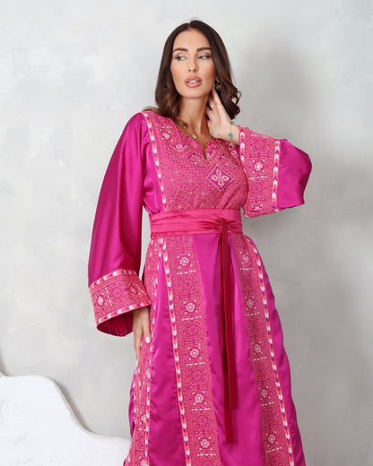 Pink Hand Embroidered Thobe