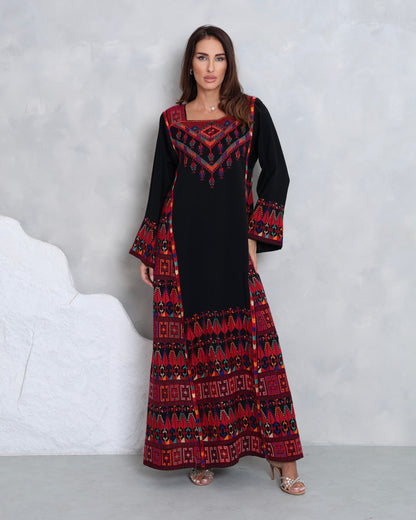 Pre-Order Black & Red Hand Embroidered Thobe