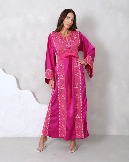 Pink Hand Embroidered Thobe