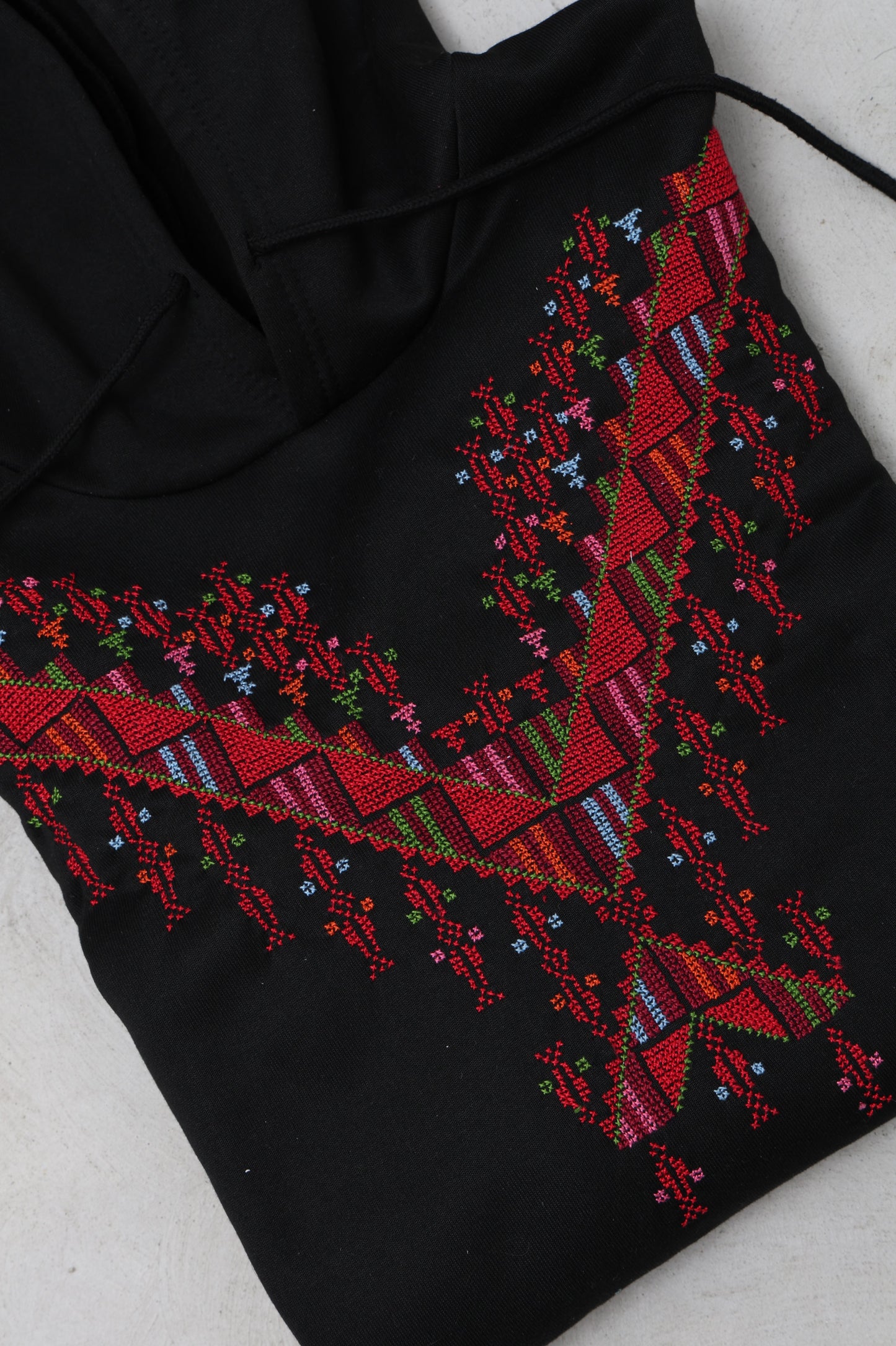 Black Hand Embroidered Hoodie2