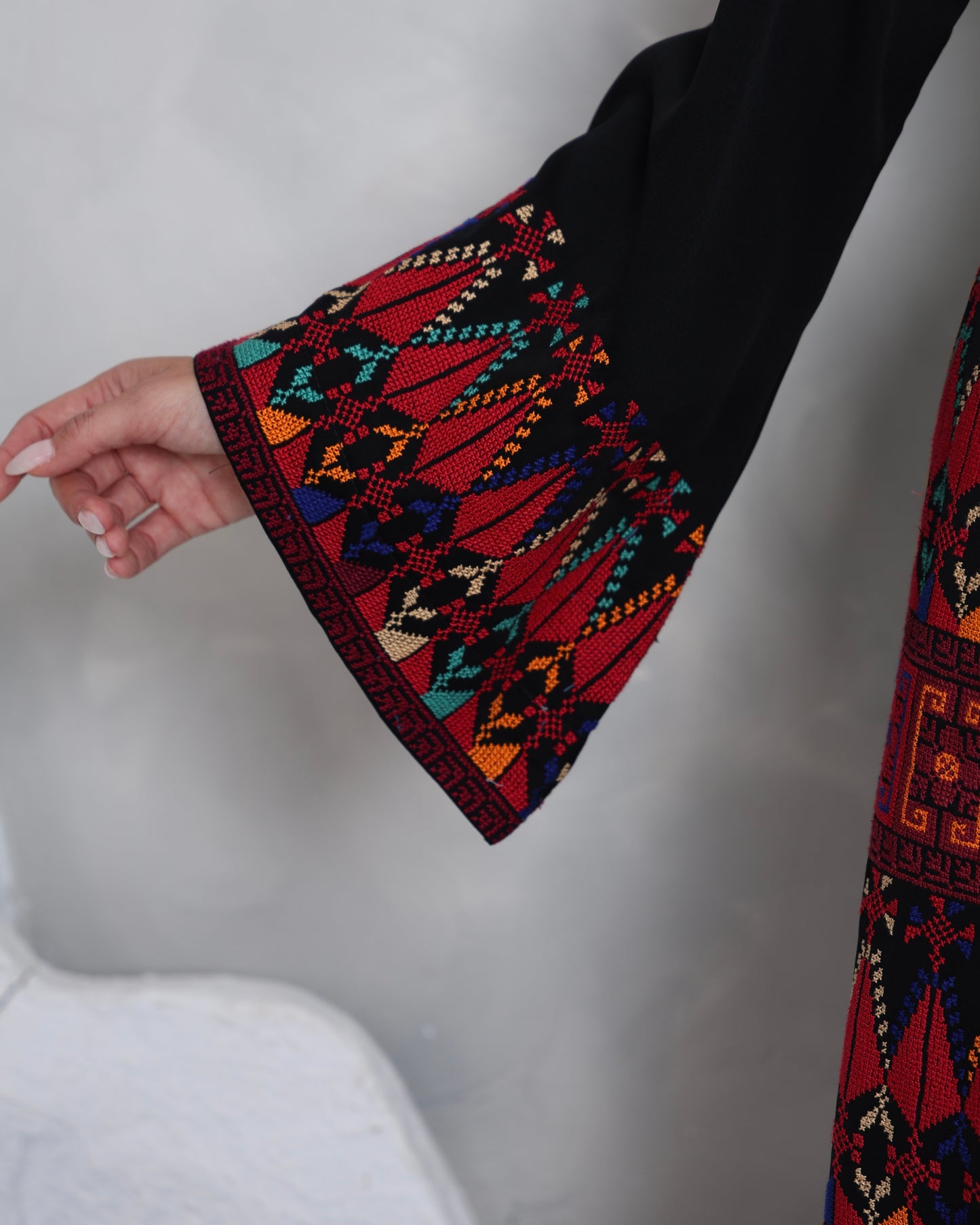 Pre-Order Black & Red Hand Embroidered Thobe