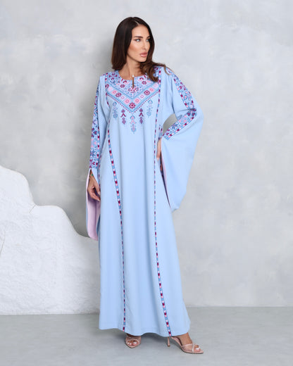 Baby Blue Hand Embroidered Thobe