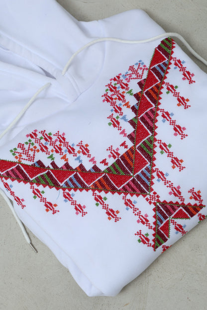 White Hand Embroidered Hoodie1