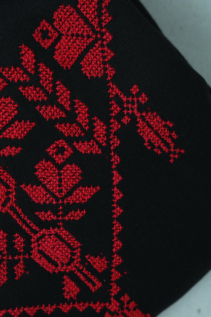 Black Hand Embroidered Hoodie1