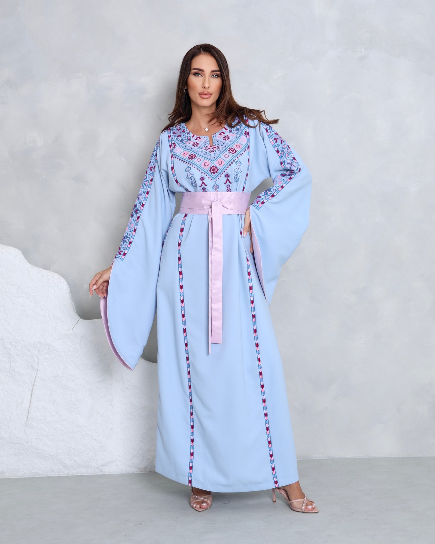 Baby Blue Hand Embroidered Thobe