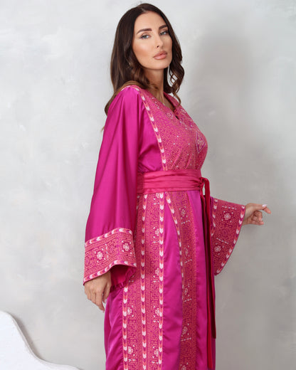 Pink Hand Embroidered Thobe