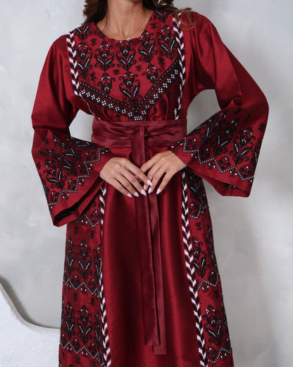 Pre-Order Red & Black Hand Embroidered Thobe