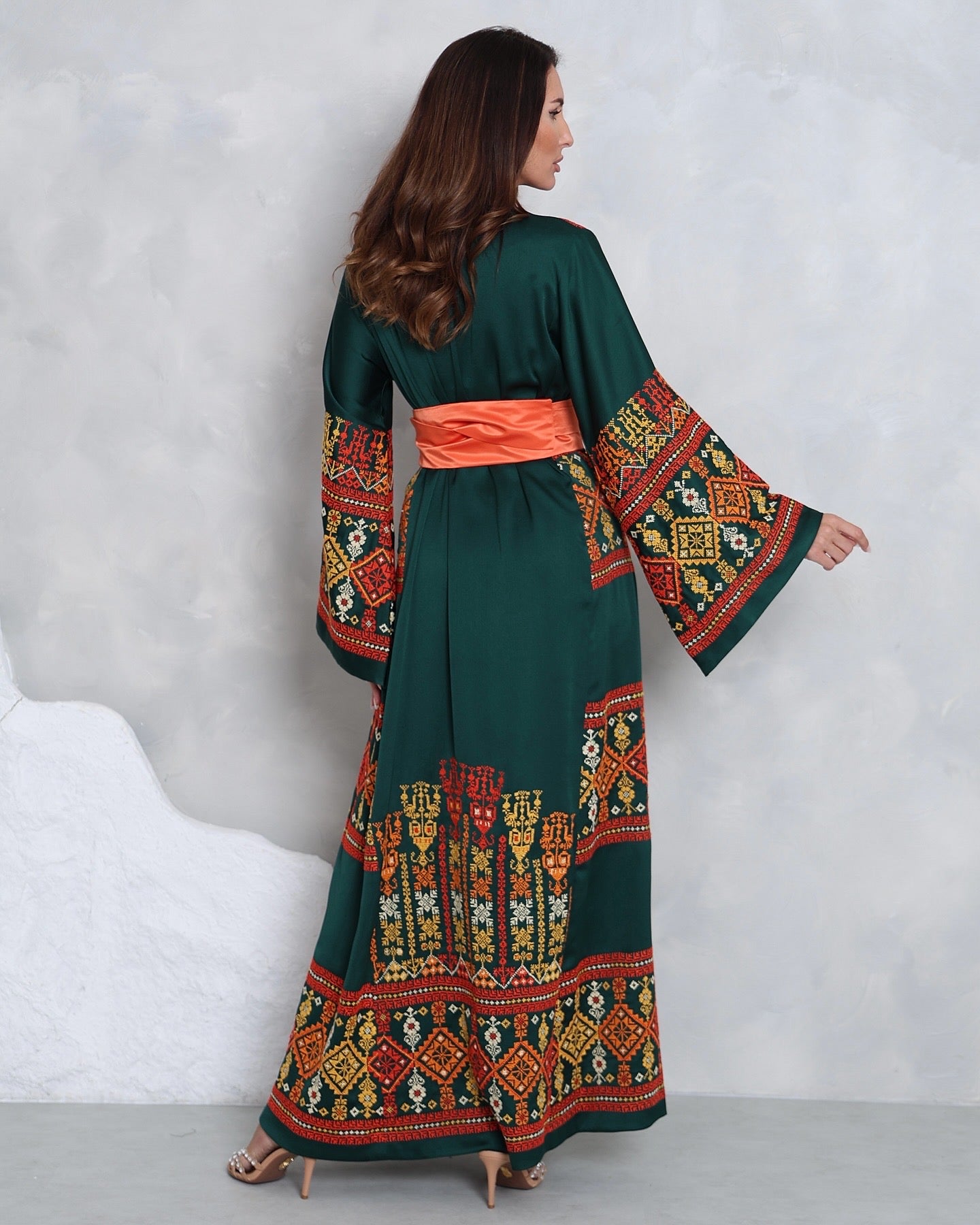 Pre-Order Dark Green Hand Embroidered Thobe