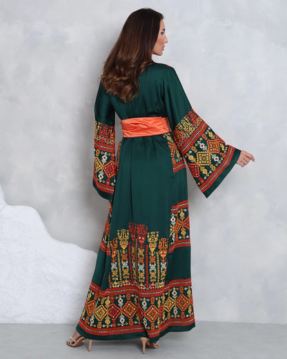 Pre-Order Dark Green Hand Embroidered Thobe